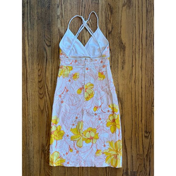 Le Chateau White Yellow Floral Y2K Strappy Mini Dress  Women's Size XS - Picture 8 of 10